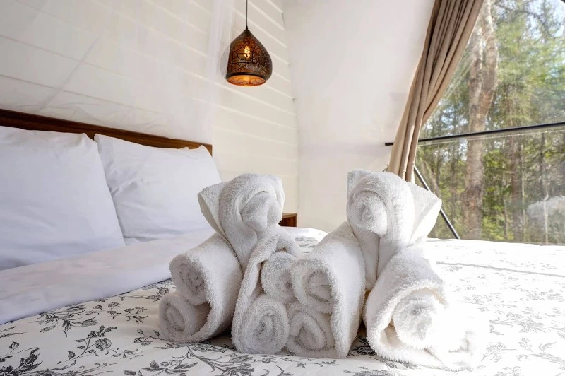 Cozy Bedroom with Floral Bedding Cozy Bedroom with Floral Bedding